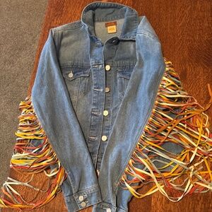 Stunning fringe Jean jacket